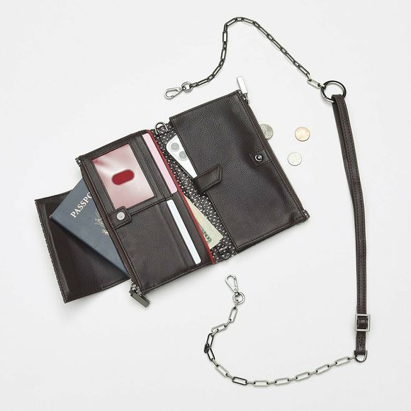 Hammitt Levy Espresso Reserve Wallet Leather Brown Grey Crossbody Bag Handbag NW - Picture 8 of 13